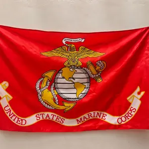Us Navy Marine Corps Flag 3x5 Feet Outdoor UV Resistant, Durable Canvas Header Brass Eyelets Easy Hoist, Usmc Banner for Decoration Wall Decor Flags Outdoor Banners