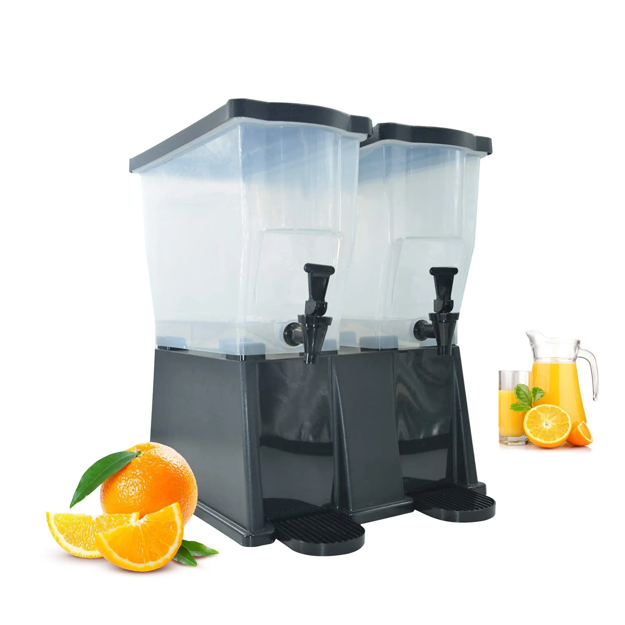 Hakka Plastic Cordless Transparent Large Volume 7gal Spout Water Cooler & Dispenser, Beverage Holder with Spigot for Cold Water/Iced Tea/Juice, Commercial Use in Restaurants & Catering, Food-Safe Plastic