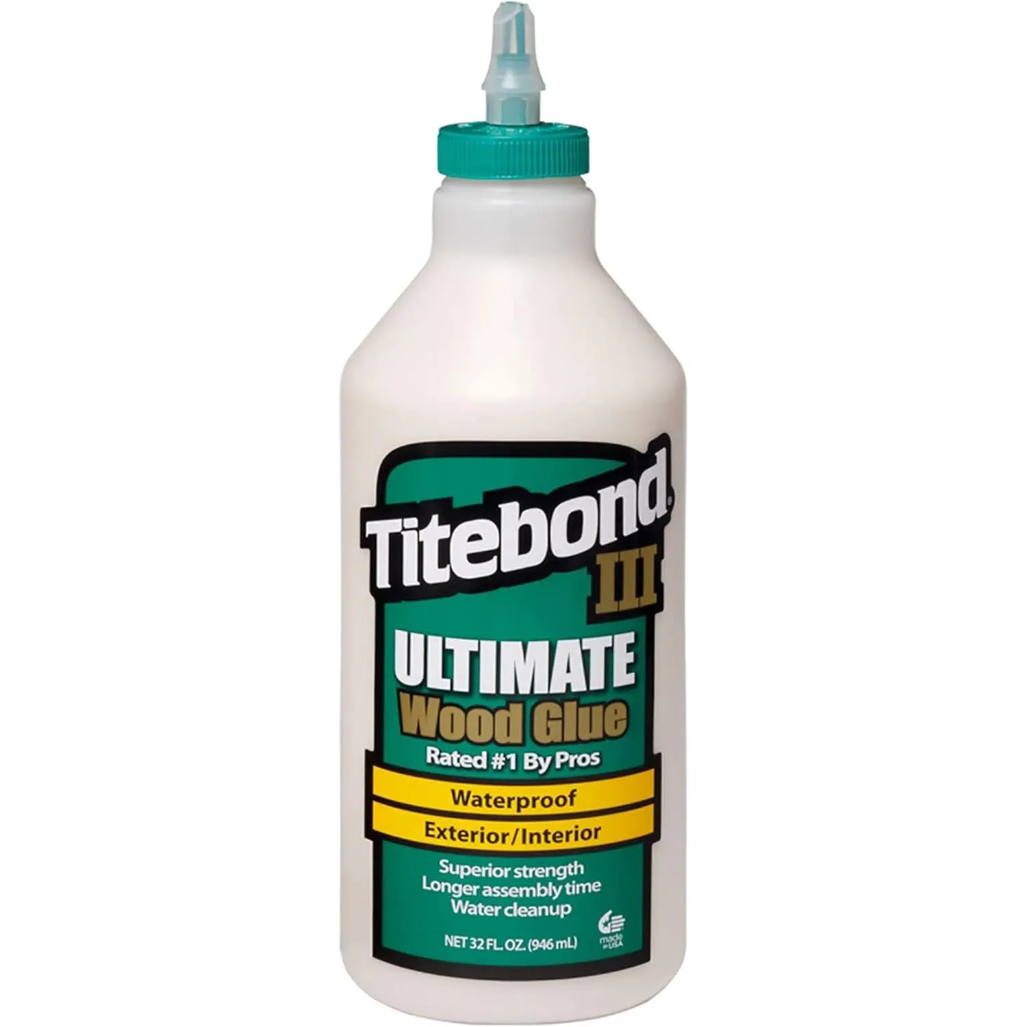 Titebond III Ultimate Wood Glue, 32 oz (qt) - Waterproof Professional Wood Adhesive for Woodworking, Furniture Repair, DIY Projects