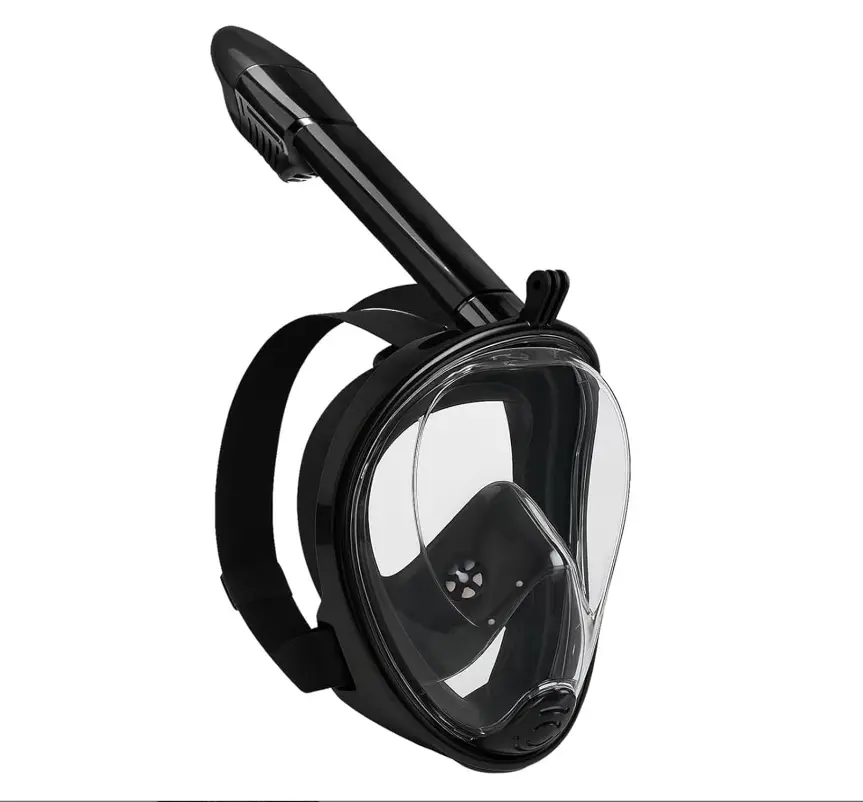 Full Face Snorkel Mask, Snorkeling Gear for Adults, Scuba Mask Diving Dry Top Snorkel Gear with Detachable Camera Mount, 180° Panoramic View Anti-Leak Anti-Fog