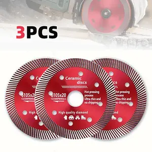 3pcs/105mm Glass Cutting Disc Diamond Saw Blade, Applicable to Ceramic, Stone, Marble