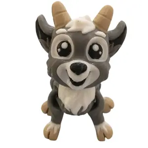 BS 208 Creations 3.5 in Animal Theme Goat Articulating 3D Printed Figurine - Lightweight Modern Home Decoration, Interior Accessory, Cute Desktop Accent