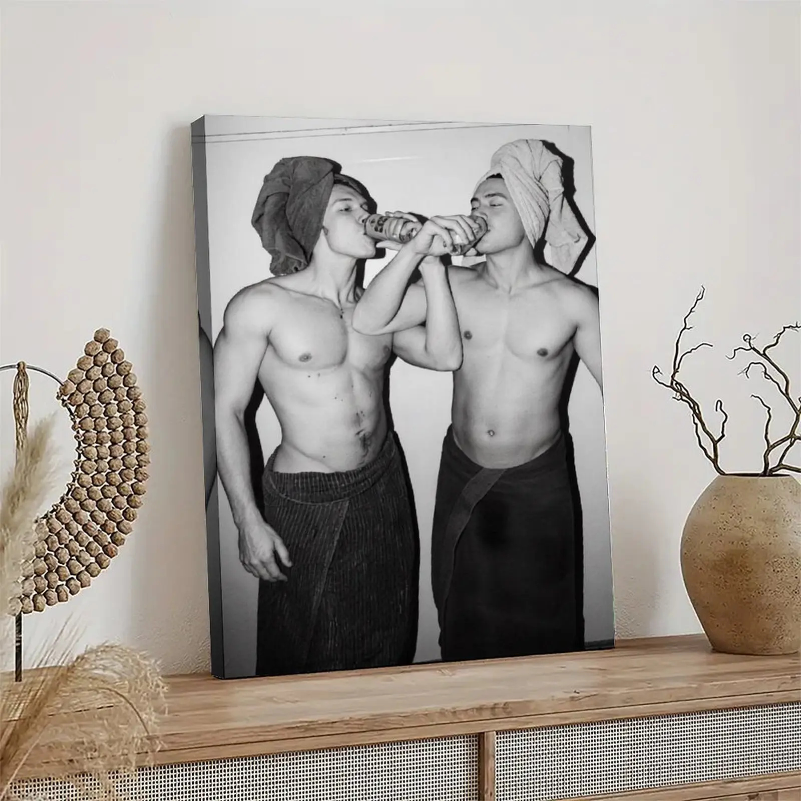 Heated Rivalry Black and White Art Painting Decorative Classic Poster Art Wall Art Oil Painting Art Canvas Poster Decorative Painting Porch Living Room Art Decoration