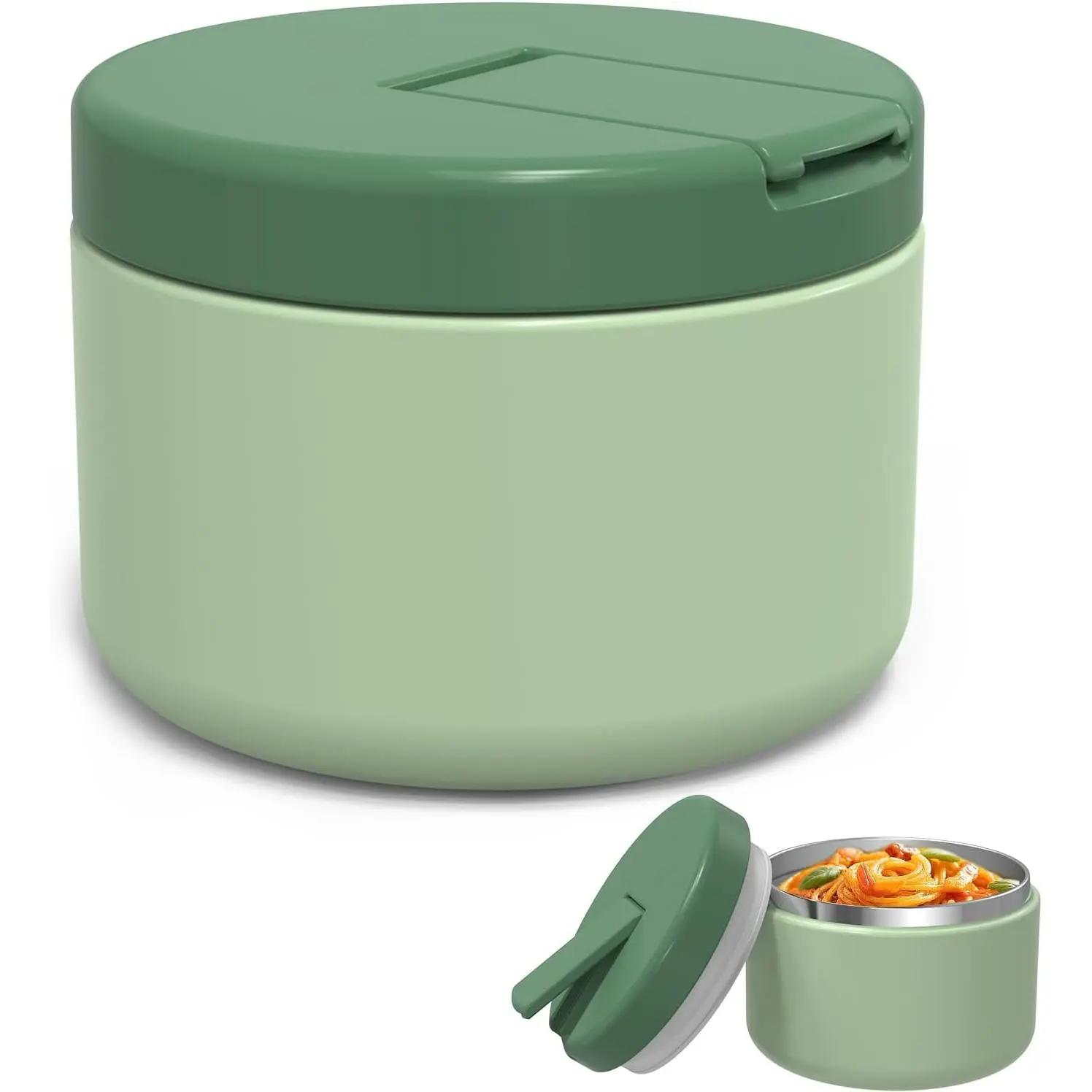 12oz  Soup Thermo for Hot  Insulated Vacuum  Jar with Buckle Lid, Stainless Steel Wide Mouth Leak Proof Lunch Container for School Travel 1 Pack