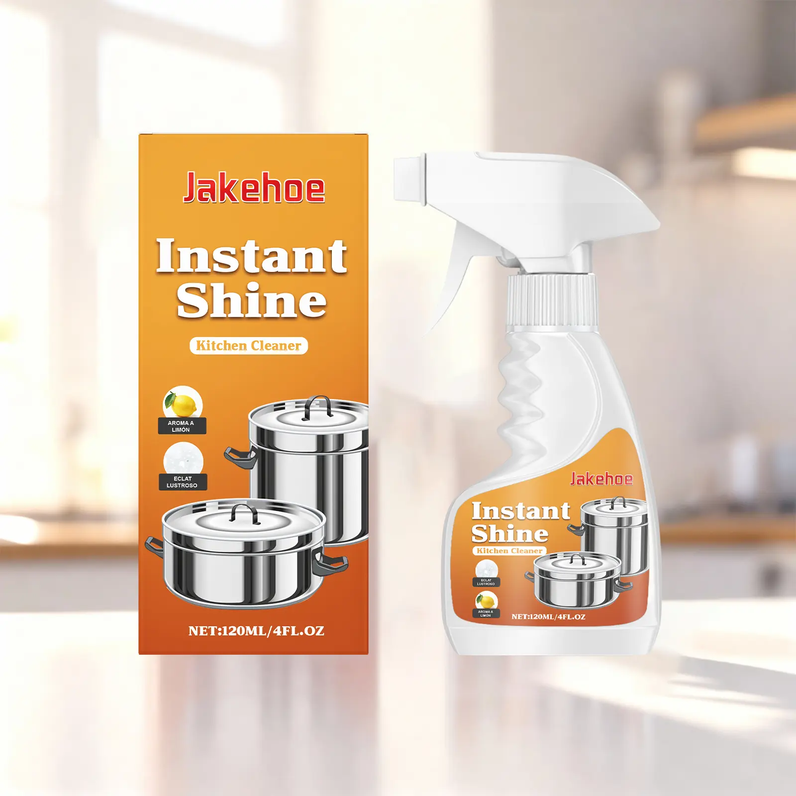120ML Kitchen Cleaner Spray, Multi-Purpose Kitchen Degreaser & Grease Remover, Foaming Oil Stain Cleaner for Stove, Range Hood, Cooktop, Sink & Cookware, Easy Spray & Wipe Household Cleaning Solution