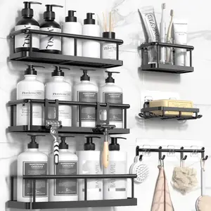 Shower Caddy, 100% Rustproof Shelves for Inside Shower, No Drilling Bathroom Organizers and Storage, 6 Pack Large Capacity Bathroom Caddy for Kitchen & Home Decor