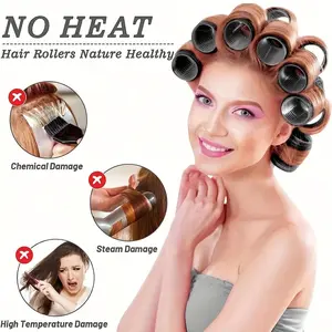 30-Piece Large Hair Rollers Set with Clips, Self-Adhesive Curling Iron for Long/medium/short Hair & Bangs, DIY Curling Tools, Heatless Styling Tools