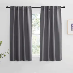 NICETOWN RV Curtains for Camper Windows - (Grey Color) 34x54 Inch， 2 Panels Set， Thermal Insulated Room Darkening Blackout Drapes/Draperies with Rod Pocket & Back Tab for Half Window
