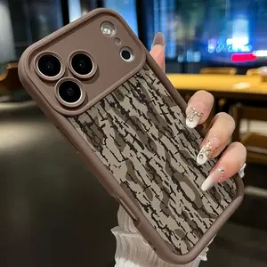 Compatible for  iPhone 17 Pro Max 16 Plus 15 14 13 12 11 XR Air E Phone Case Wood Grain Camouflage Soft TPU Anti-Slip Rugged Durable Phone Cover for Boy