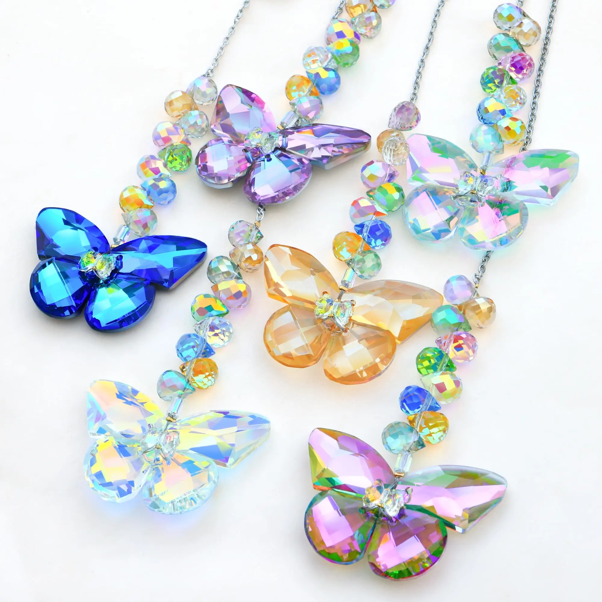 6 Piece Crystal Butterfly Flower Design Sunflower Hanging Decorations, Hanging Ornaments, Hanging Room Decor, Rainbow Maker Solar Catcher, Interior Decoration Accessories, Artistic Indoor Decoration, Indoor Window Outdoor Patio Garden Gift