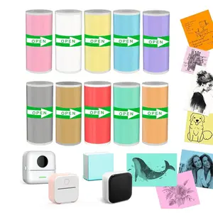 Mini Printer Sticker Paper, 57*25mm Universal Self-adhesive Roll Paper, Pocket Printer Printable Sticker Paper for Thermal Printer, Sticky Label