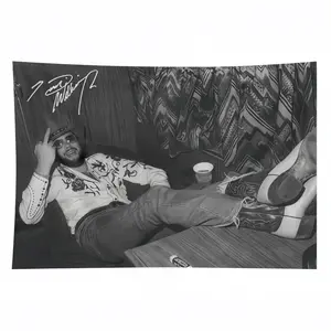 Hank William Jr With His Signature Tapestry For Decorate Clubs Concerts Bars University Dormitories Living Rooms Bedroomsbedroom decor