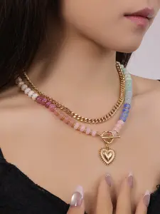 Women's Ethnic Style Colorful Beaded Necklace, Double Layered Boho Jewelry, Unique Stacking Clavicle Chain, Fashion Accessory, Daily Wear Necklace, Layered Necklaces, Fashion Cool Accessories
