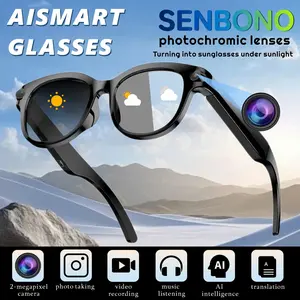 2026 new intelligent AI glasses with camera and video, 200W high-definition camera, 1080P anti shake high-definition video recording, 290mAh large battery, wireless 5.4 call, Al language translation, voice assistant, touch/music playback, best gift