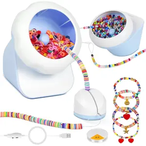 Clay Bead Spinner, Electric Bead Spinner for  Making, Bracelet Spinner and Necklace Making Machine with Bead  and Thread, Seed Bead Spinner, Clay Bead Bracelet Spinner (Blue), (No Beads)