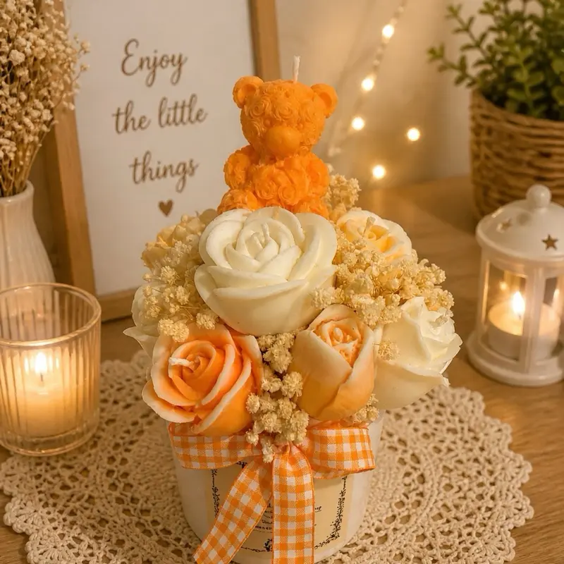 Sweet citrus bloom candle bouquet