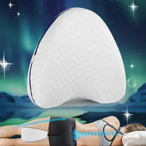 Memory Foam Side Sleeping Pillow, 1 Count Leg Positioner Pillow with Washable Cover, Comfortable Leg Support Pillow for Side, Back & Stomach Sleepers