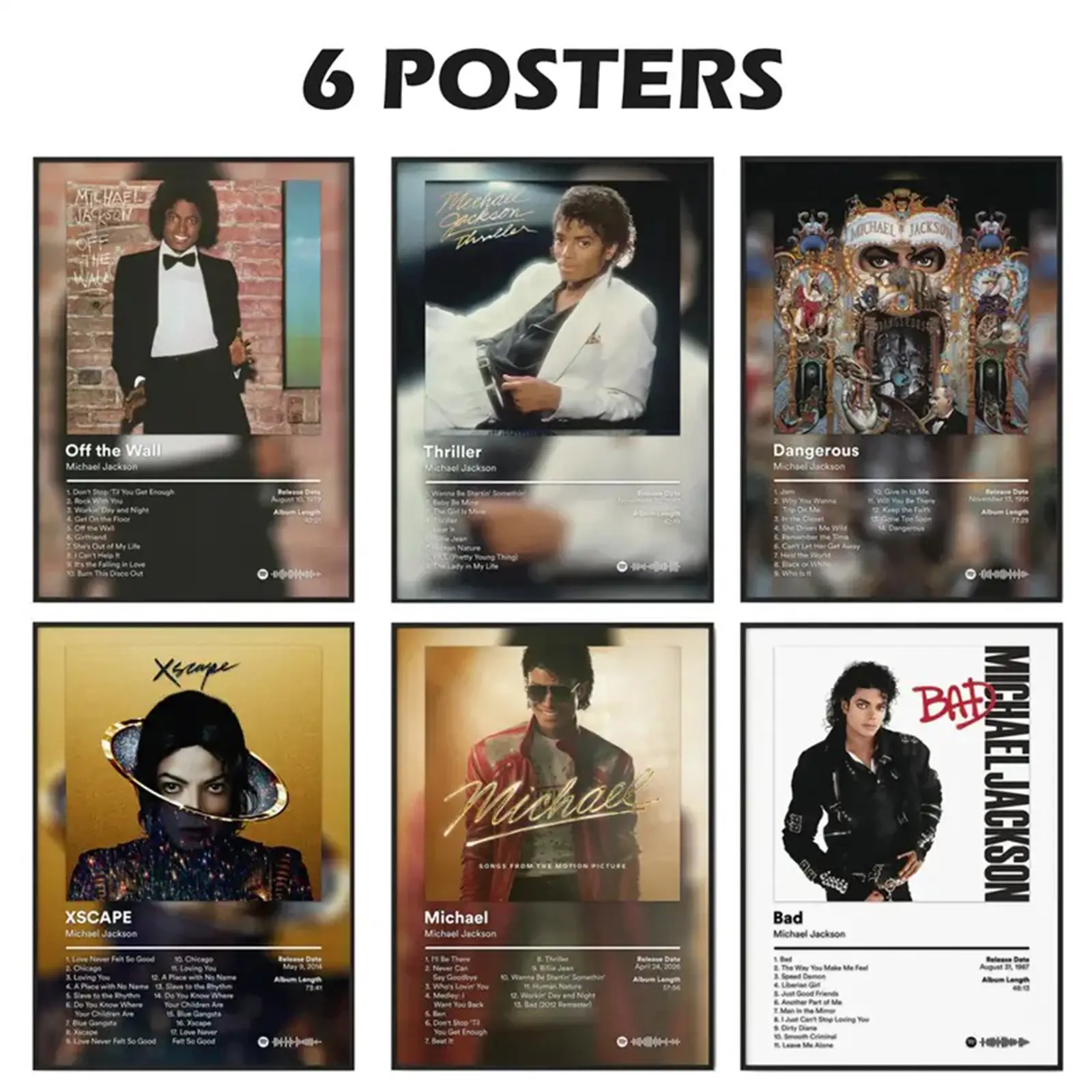 Michael Jackson Album Cover Vintage Premium Wall Art Poster Set Unframed HD Print Home Office Decor Unique Trendy Gift