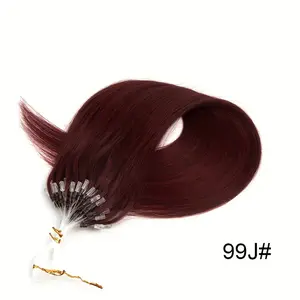 Micro Loop Human Hair Extensions 12-28 inches 30G 50Strands Red/Blonde Undetectable Application All Day Comfort Glamorous Results for Girls and Women 100% Human Hair Extensions 99J#