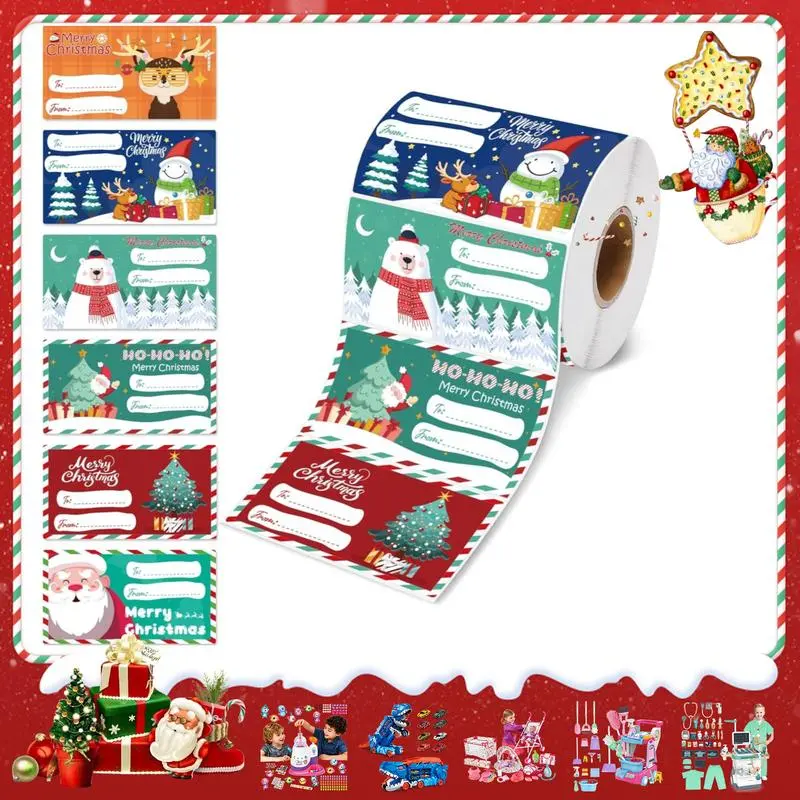 OHOME 500 PCS Christmas Gift Tags - Gift Tags for Christmas Presents | Christmas Gifts for Women Men Mom - Christmas Wrapping Paper - Christmas Decorations,2.95 x 1.6 Inch