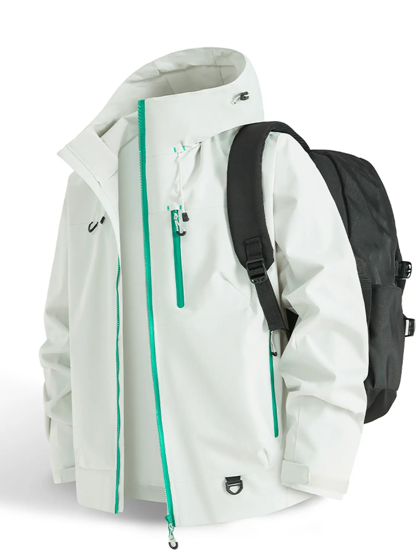 2026 New Outdoor Hooded Climbing Couple Windproof Waterproof Jacket, Fall Winter Fashion Fitted Plain Surface Hardshell Coat, Outdoor Sports Jacket, Wind Resistant Outerwear