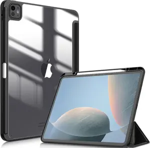 Fintie Hybrid Slim Case for iPad Pro 13-inch (M5/M4, 2025/2024) with Clear Back Cover and Pencil Holder, iPad Pro 13 Tablet Protective Case