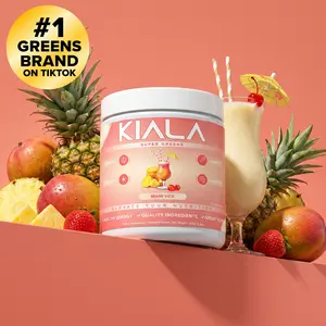 Kiala Nutrition Super Greens Miami Vice Flavor Organic Greens Powder with Spirulina & Chlorella for Digestion Gut Health Immunity & Energy Vegan Antioxidants - Supplements - Wellness - Healthcare - Dietary