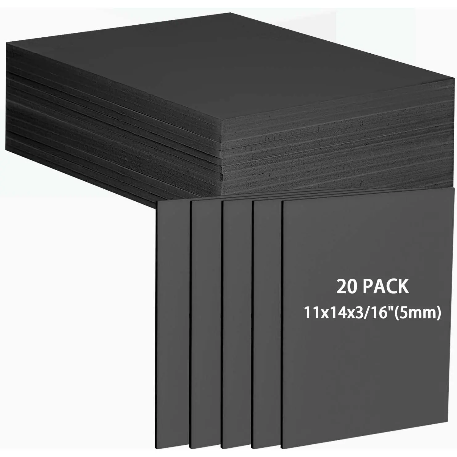 20 count Black  Board 14 x 11 inch  Core Board Black Poster Board 3/16" Thick  Backing Boards for Crafts Poster Making Art Presentations
