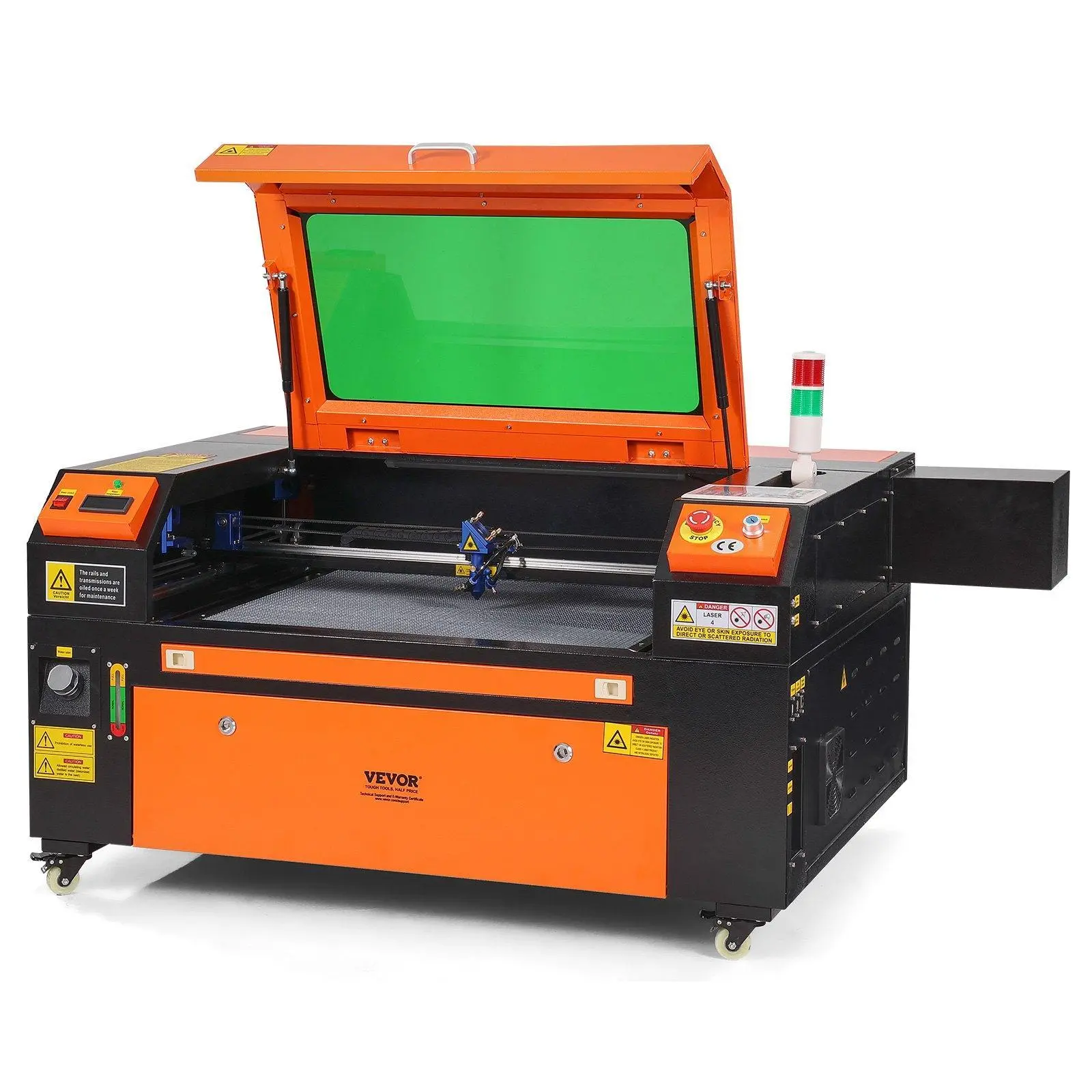 【summerfinds】VEVOR 80W CO2 Laser Engraver & Cutter Machinery, 20x28 in Work Area, 19.7 IPS Speed, 2-Way Pass Air Assist, Compatible with LightBurn, CorelDRAW, AutoCAD, Windows, Mac OS, Linux, for Wood, Acrylic, Pc, Emergency Stop