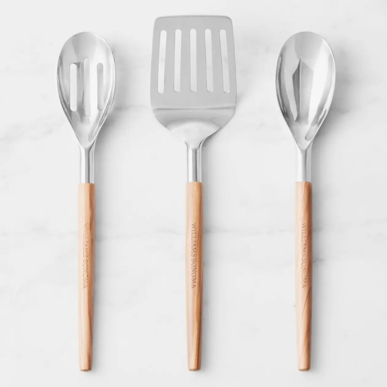 Williams Sonoma Olivewood Stainless-Steel Essential Utensils, Set of 3