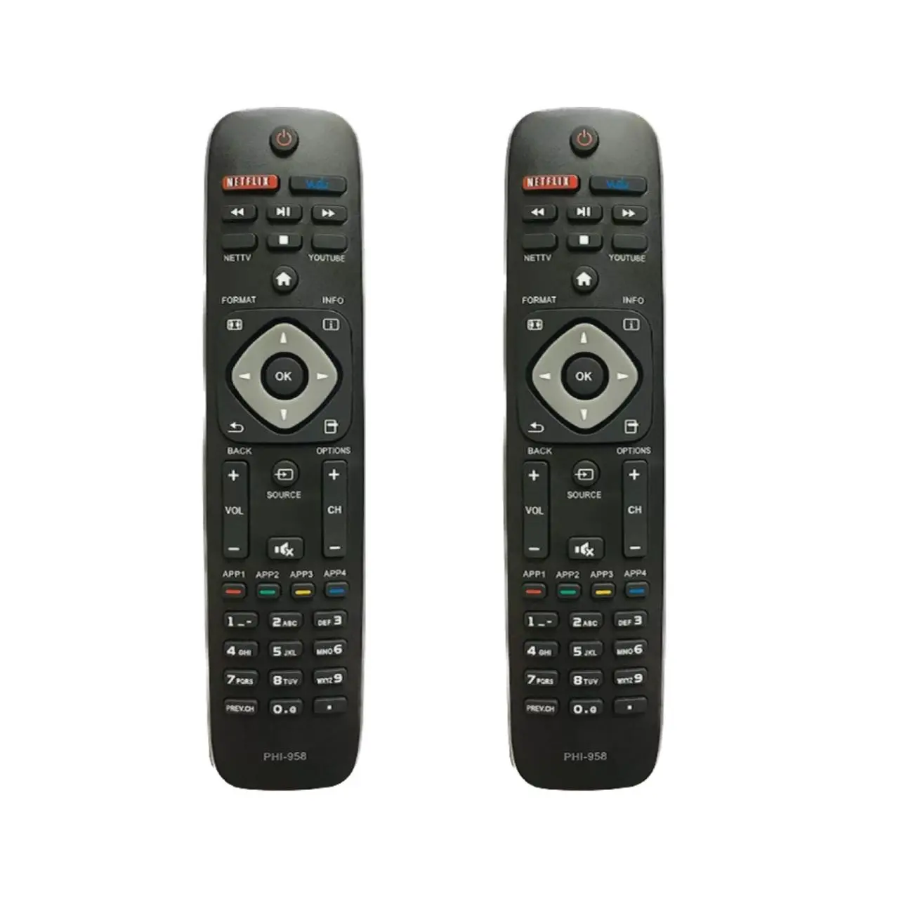 (2 Pack) New Replaced PHI-958 Remote Control for Philips Smart TV URMT39JHG003 YKF340001
