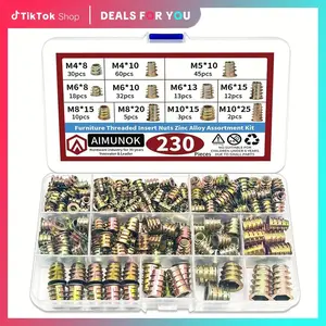 Threaded Insert Nuts, M4 M5 M6 M8 M10 Hex Socket Drive Furniture Screw Nut Assortment Kit, High Quality Fastener for Home Use, Woodworking, Cabinet Assembly, Furniture Repair, DIY Projects, Garage Hardware, Industrial Grade & Dealsforyoudays