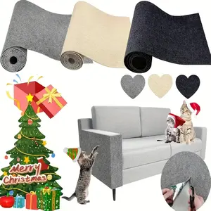 1pc Self-Adhesive Cat Scratch Guard Furniture Protector, 40.01cm x 200.0cm, Gray Sofa & Wall Shield, Trimmed Scratching Mat for Couches, Doors, and Cat Trees, Durable PE Material, Decorative Hardware Accessory, Pet Home Accessory | Decorative Sofa Shield