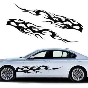 2PCS Car Side Skirt Vinly Decals Auto Body Side Sports Racing Stripe Graphic Stickers Exterior DIY Modified Decoration Accessories