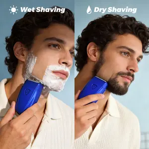 Magnetic Dual Blades Curved Blade Mesh Waterproof Skin-Friendly Washable Rechargeable High-Speed Motor with Long-Lasting Battery Compact Portable Facial Matte Smooth