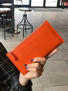 New Genuine Leather Long Wallet for Women, Ultra-Thin Alligator Pattern Handbag, Phone Holder Zipper Purse, Stylish and Functional, Durable Fashion Wallet