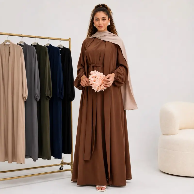 Layali Luxe 3-Piece Jazz Fabric Abaya Set with Matching Hijab