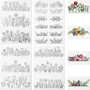 4 Sheets Embroidery Paper Wash  - Water Soluble Stabilizer for Embroidery Patterns, Stick and Stitch for Hand & Machine Sewing, Stitch Book Supplies & Accessories
