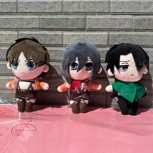 Anime Attack on Titan Plush Toys Doll Kawaii Levi Eren Mikasa Cute Kawaii Collection Green Stuffed Doll Birthday Gifts For Kids