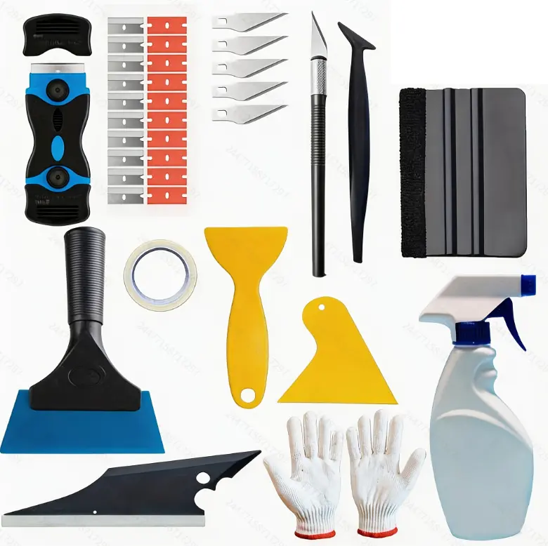 36Pcs Car Window Tint Application Kit - All-in-OneAuto Vinyl Wrap Tools with Squeegee, Scraper,Blade for Vehicle Glass Film Installation