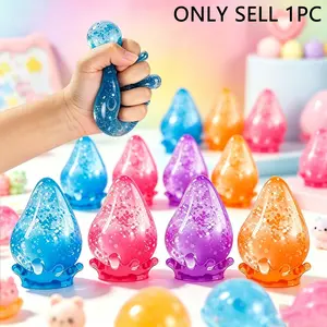 1PC Water Drop Squeeze Squishies, Glitter Squishy Drop Squishy Stress Ball, Soft Fidget Stress Ball, 2026 New Slow Rise Relief Fidget Sensory for Anxiety Stress Easter Party Favors, Slow Rising Squishy, Squishy Balls, Soft Moldable Squishy
