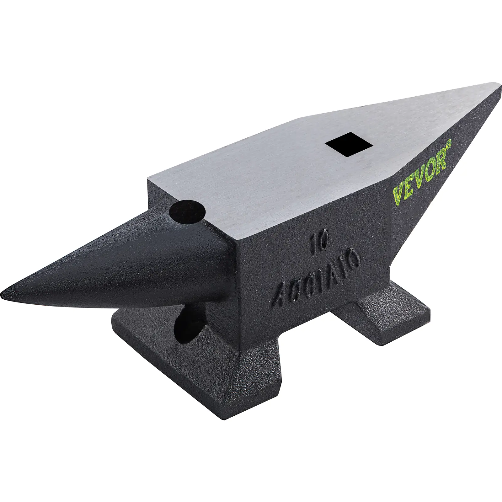 VEVOR 22 Lbs/10kg Cast Iron Single Horn Anvil, Heavy-Duty Blacksmith Hardware Tool with Large Working Area, Stable Base, High Hardness Round Horn for Hammering, Riveting, Industrial Use