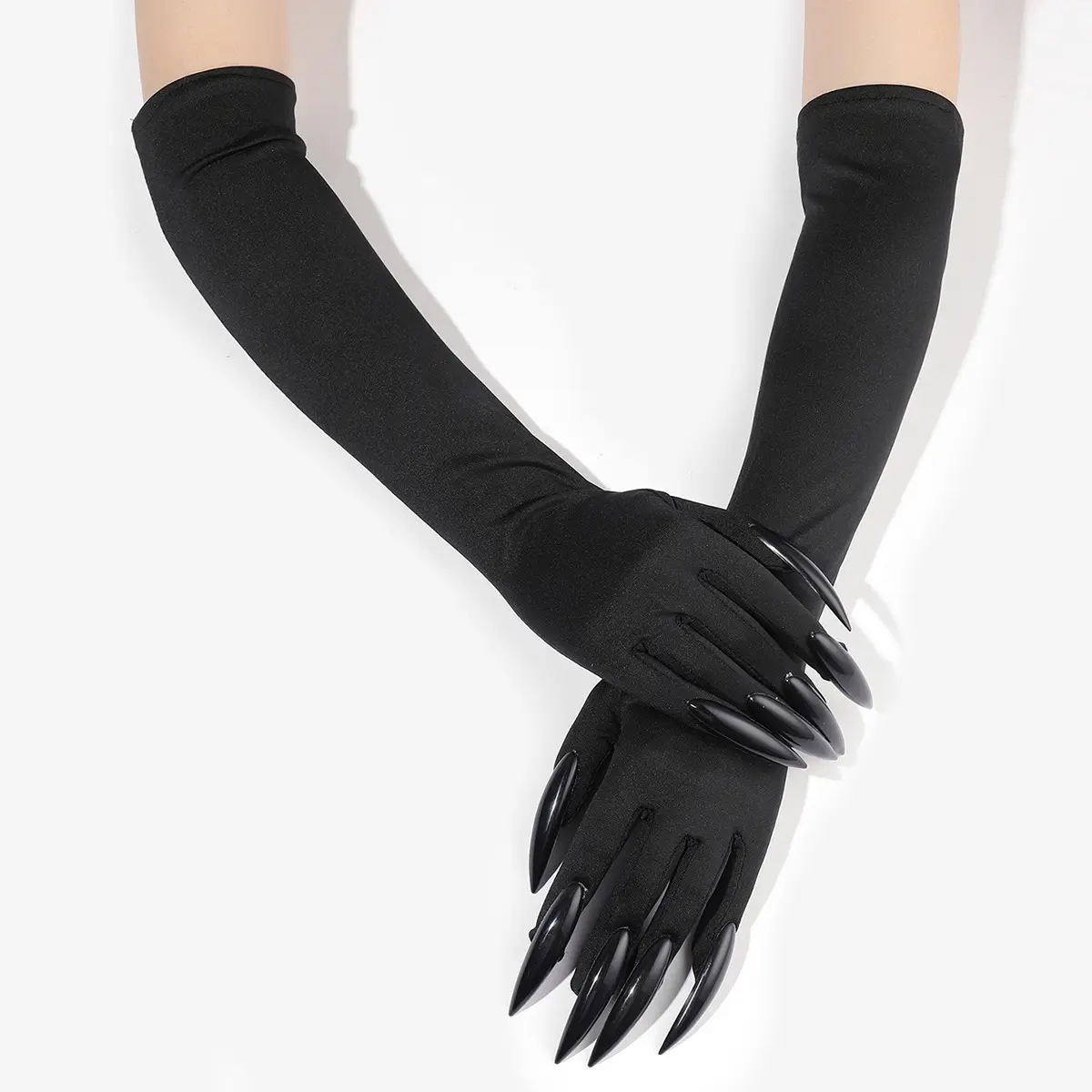 Halloween Long Nail Ghost Gloves, Cosplay Performance Props Claw Hands, Pair of Halloween Costume Accessories for Parties & Events, Halloween Party Accessories, Spooky Looks