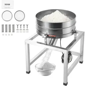VEVOR Automatic Electric Vibrating Sieve, Stainless Steel Sifter Shaker Machine with 10+60 Mesh, 45W Automatic Powder Sifter Machine Countertop, Electric Sieve Shaker for Flour Powers, Mungbean, RiceVEVOR Super Brand Day
