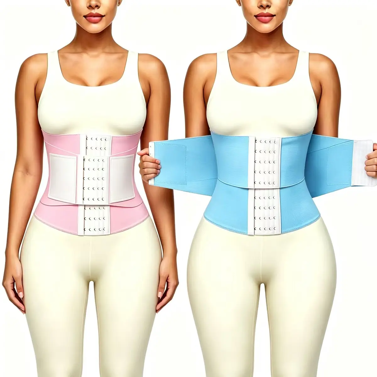Women's Columbia Triple-Wrap Waist Trainer - High-Elastic Nylon Tummy Belt with Adjustable Buckle, Fashion Everyday Accessory for Customized Fit Gym Use, Shapewear