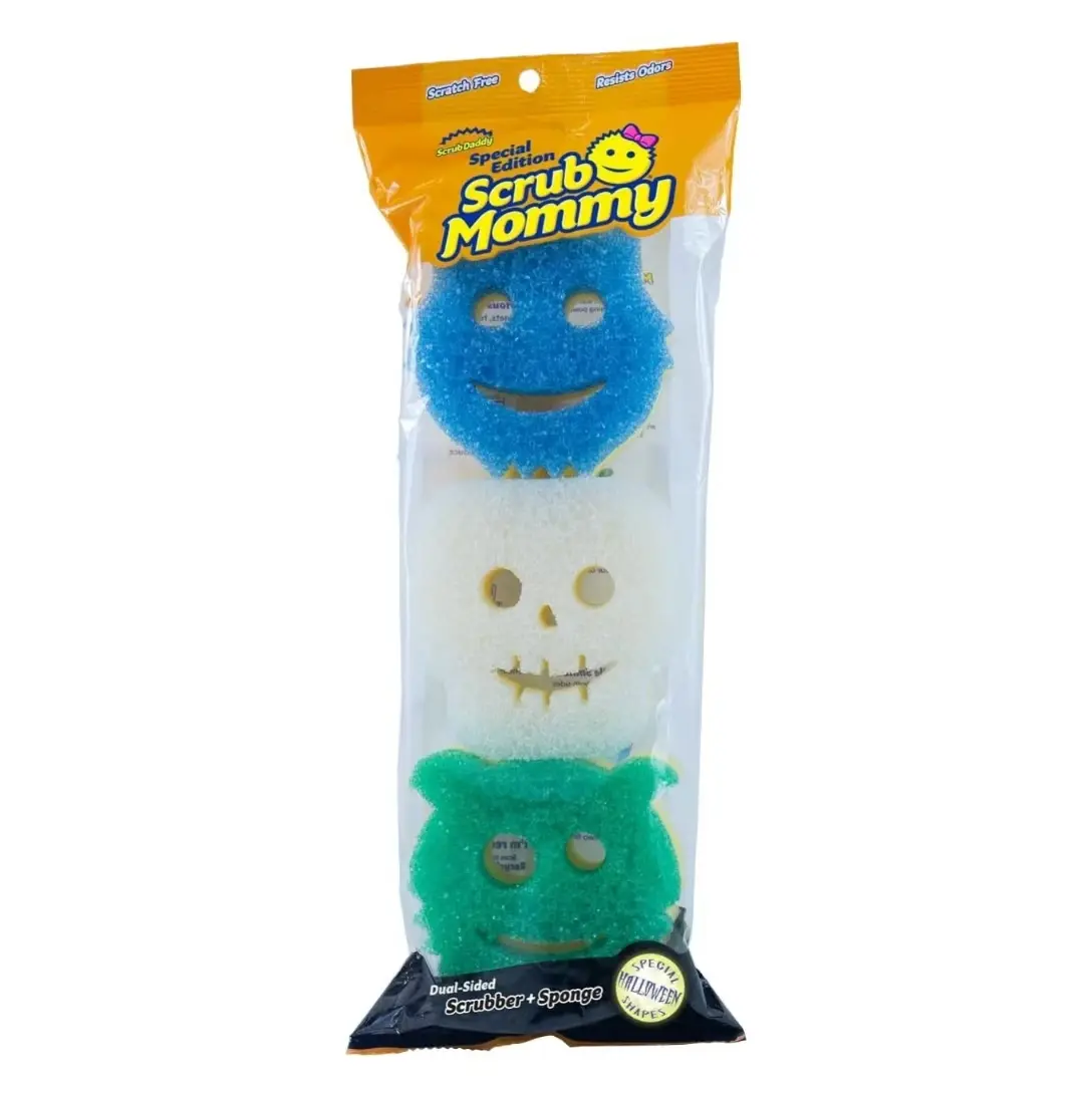 Scrub Mommy & Daddy Special Edition Halloween-Scratch-Free Multipurpose Dish Sponge- Made with Polymer Foam-Stain&Odor Resistant Kitchen Sponge (3ct)