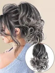 Claw Clip Ponytail Extension 12 Inch Short Heat Resistant Synthetic Curly Ponytail Extender, Suitable for Women, Hair Accessory, Wavy Synthetic Hairpiece, Synthetic Hair Pieces