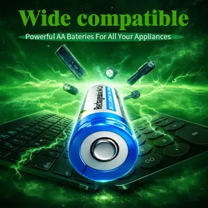 10pcs 500mAh AA Rechargeable Battery + Charging Case Set | Long-Lasting Power, Type-C Fast Charging, 1500+ Cycle Life | Compatible with Remote Controls, Toys, Small Appliances，Dispatch from Local Warehouse‌