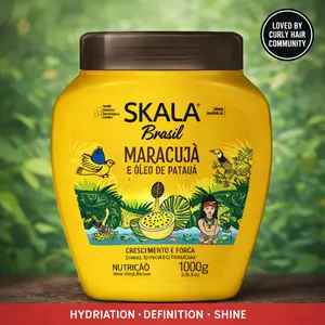 Skala Brasil Maracuja 2-in-1 Conditioning Treatment & Cream for 3ABC Curls Vegan Sulfate-Free Formula with Maracuja Seed Oil 35.2 oz - Conditioner Curly Hair Products Haircare