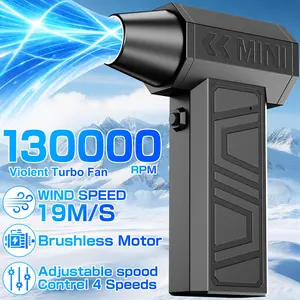 4 Gears Adjustable Turbo Blower, Wireless Rechargeable Air Blower with 130, 000 Rpm, High-speed Turbine Fan, Jet Fan 4Speed Settings - Cleaning Blower Tool Car Blowing Snow Electric Air Duster Portable.